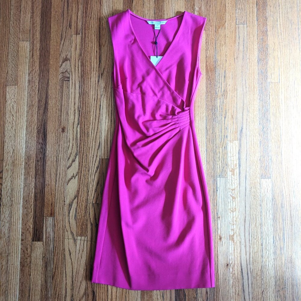 Diane Von Furstenberg pink Layne front wrap dress